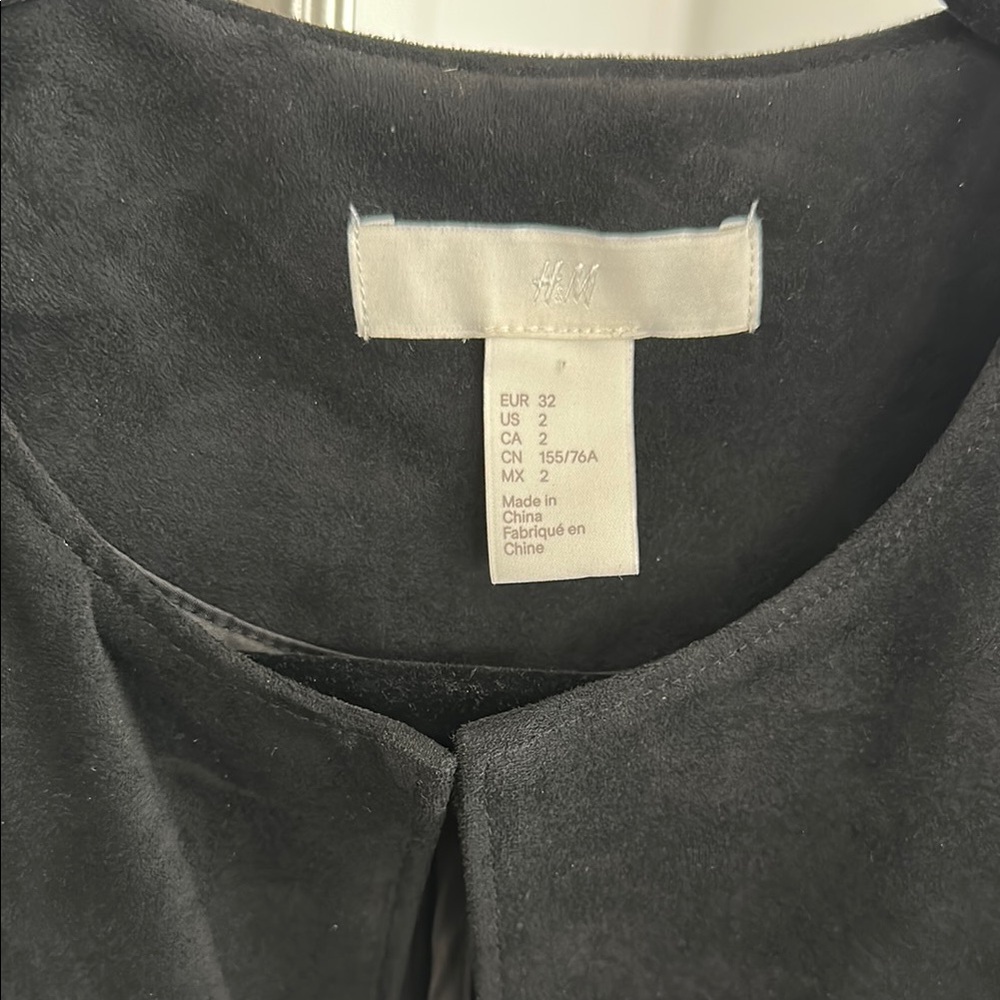 H&M Black Utility Jacket Open-Front Long Style - Picture 2 of 7